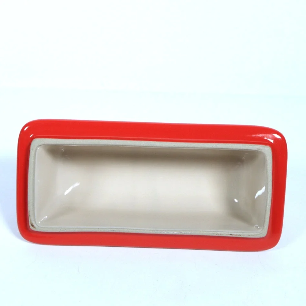 Le Creuset Cerise Red Covered Butter Dish Stoneware 2 Piece Set